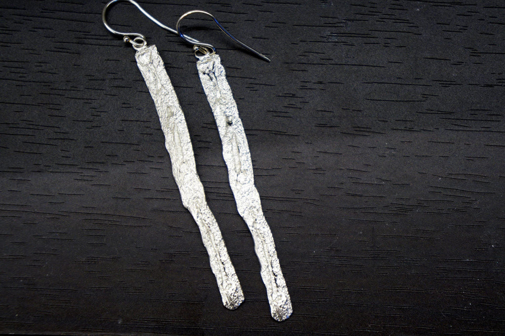 Tree Bark Earrings: Nature Inspired Design (14k Gold Plated Brass)