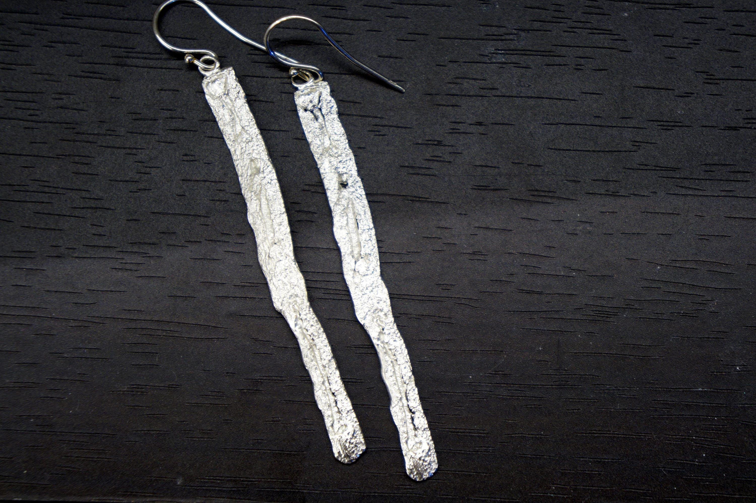 Tree Bark Earrings: Nature Inspired Design (14k Gold Plated Brass)
